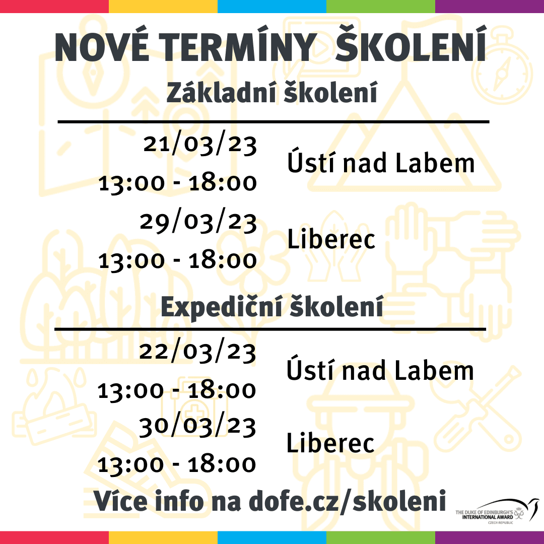 termíny školení DofE 2023